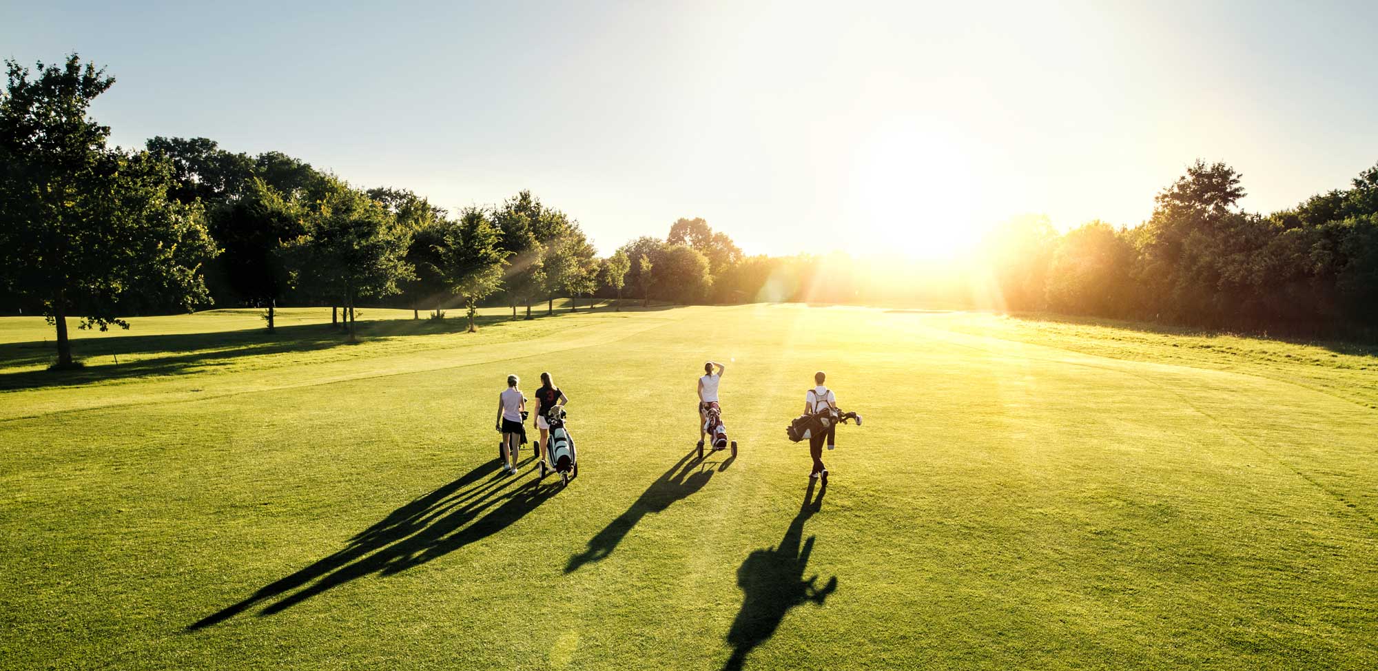 people golfing